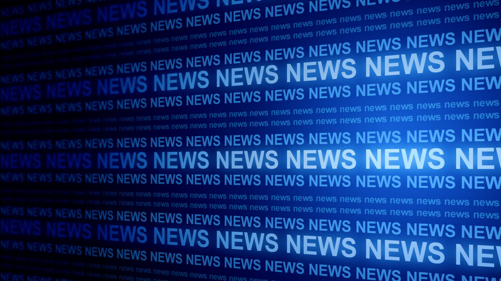Creative blue news and updates header background. Information and breaking concept. 3D Rendering