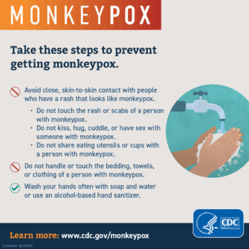 Esta infografía para prevenir la viruela del mono es un recurso de salud pública para nuestros pacientes, personal y comunidad.